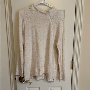 Talbots Speckled Cream Long Sleeve Top